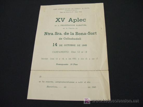 Collectionnisme: CORTE ANGELICA DE SAN LUIS GONZAGA DE GRACIA - XV APLEC EN LA CAPILLA NSRTA. SRA. DE LA BONA SORT