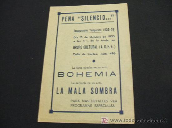Collectionnisme: PROGRAMA - PE&Ntilde;A SILENCIO - INAGURACION TEMPORADA 1935/36 -
