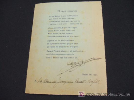 Collectionnisme: EL MEU PESSEBRE - NADAL DE 1954 - FIRMADO POR ENRIC BALAGUER I MESTRES -