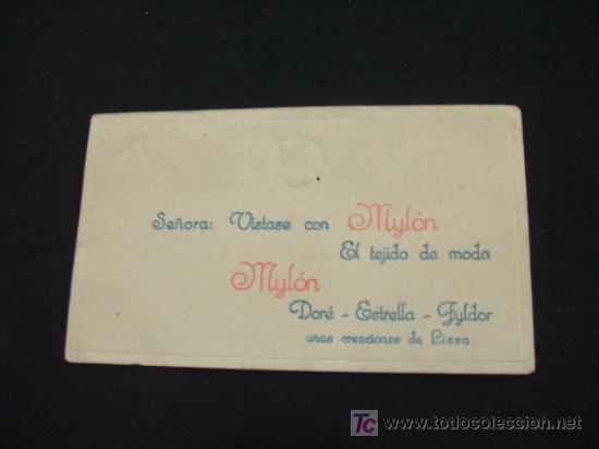 Coleccionismo: TARJETA - SE&Ntilde;ORA VISTASE CON NYLON, EL TEJIDO DE MODA -