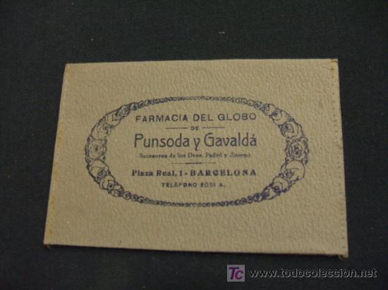 Collecting paper: FARMACIA DEL GLOBO DE PUNSODA Y GAVALDA  - PLAZA REAL , 1  - BARCELONA -