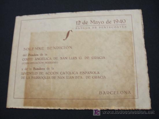 Colecionismo: CORTE ANGELICA DE SAN LUIS G. DE GRACIA - 12 MAYO 1940 - PASCUA DE PENTECOSTES -