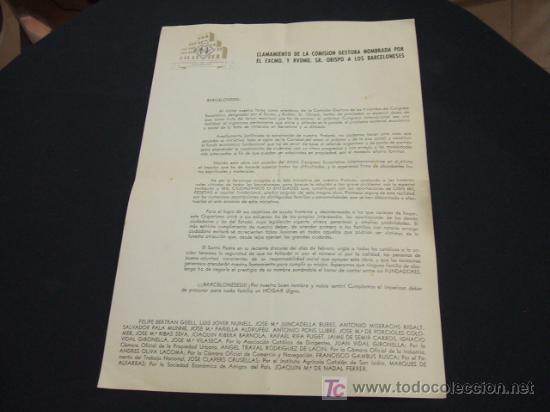 Collectionnisme: VIVIENDAS DEL CONGRESO EUCARISTICO - LLAMAMIENTO DE LA COMISION GESTORA NOMBRADA POR EL EXCMO. Y