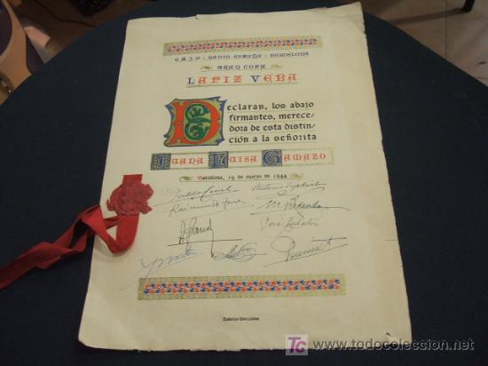 Collectionnisme: RADIO ESPA&Ntilde;A, BARCELONA - GRAN COPA LAPIZ VERA - 19 MARZO 1944 -