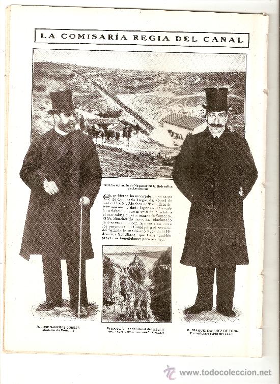 Sammelleidenschaft Papier: HOJA REPORTAJE A&Ntilde;O 1908 SALTO DE NAVALLAR HIDRAULICA SANTILLANA PRESA DEL VILLAR DEL CANAL