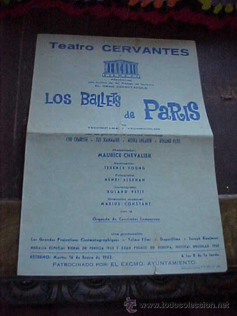 Coleccionismo: PROGRAMA TEATRO CERVANTES DE MALAGA A&Ntilde;O 1962. LOS BALLETS DE PARIS. CARMEN. CYRANO. LA VIUDITA ..*