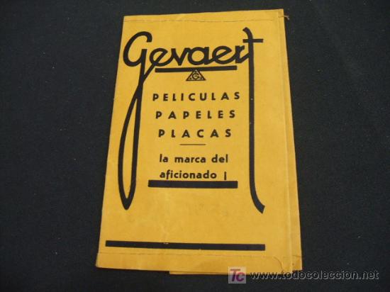 Colecionismo: SOBRE - GEVAERT - PELICULAS, PAPELES, PLACAS - LA MARCA DEL AFICIONADO -
