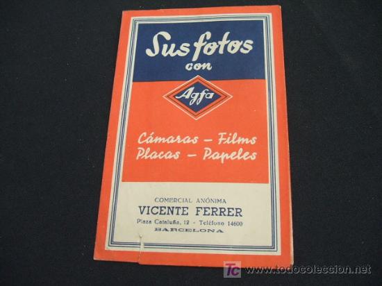 Collecting paper: SOBRE - SUS FOTOS CON AGFA - COMERCIAL ANONIMA VICENTE FERRER - PZA. CATALU&Ntilde;A, 19 -  BARCELONA