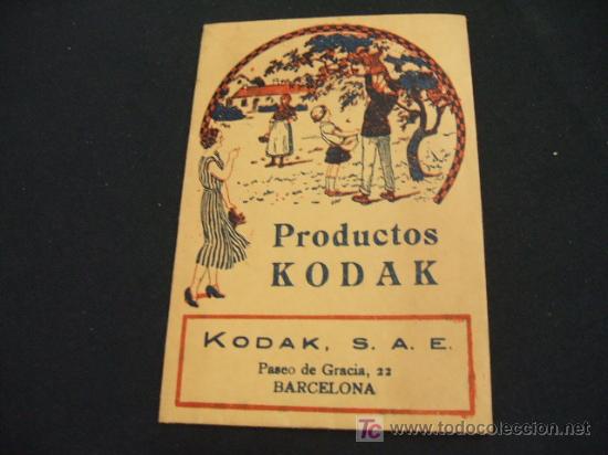 Colecionismo: SOBRE - PRODUCTOS KODAK - KODAK, S.A.E. - PSO. GRACIA, 22 - BARCELONA -
