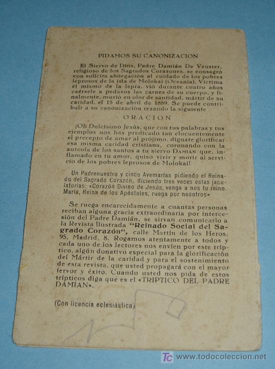 Coleccionismo: TRIPTICO DEL PADRE DAMIAN - Foto 4