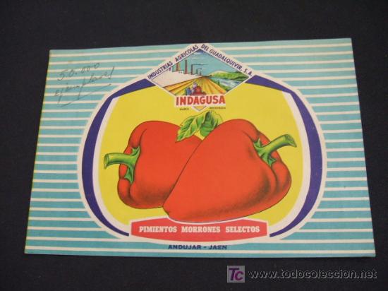 Sammelleidenschaft Papier: PIMIENTOS MORRONES SELECTOS - INDUSTRIAS AGRICOLAS DEL GUADALQUIVIR - INDAGUSA S.A. - JAEN