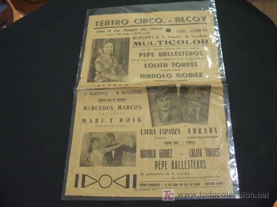 Colecionismo: TEATRO CIRCO ALCOY - 7 MAYO 1.942 -