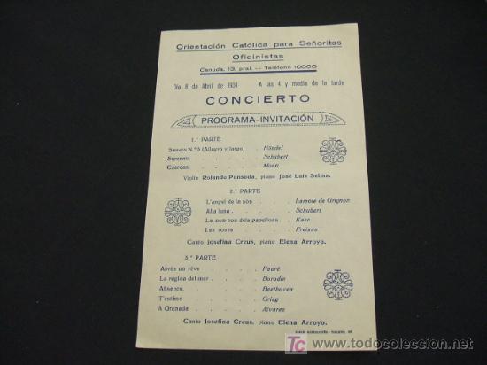 Colecionismo: ORIENTACION CATOLICA PARA SE&Ntilde;ORITAS OFICINISTAS - CANUDA, 13 PRAL. - 8 ABRIL 1.934 -