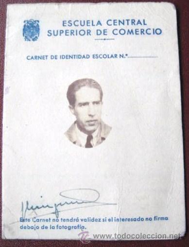 Coleccionismo: CARNE. ESCUELA CENTRAL SUPERIOR DE COMERCIO. MADRID 1947... ENVIO GRATIS&iexcl;&iexcl;&iexcl;