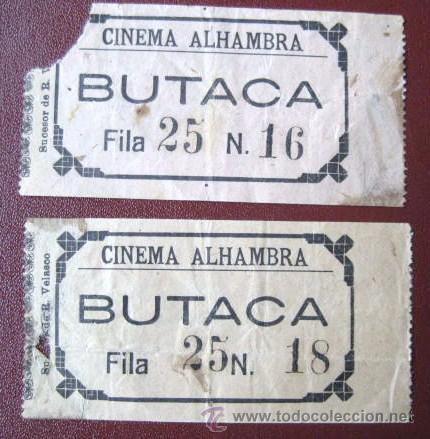 Coleccionismo: ENTRADAS CINEMA ALHAMBRA. A&Ntilde;OS 50-60..ENVIO GRATIS&iexcl;&iexcl;&iexcl;
