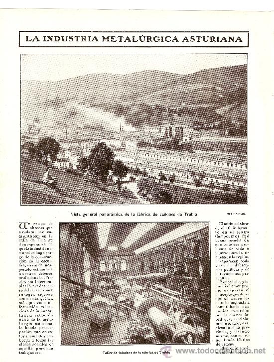 Coleccionismo: HOJAS REPORTAJE A&Ntilde;O 1908 INDUSTRIA METALURGICA ASTURIAS TRUBIA LUGONES LA INDUSTRIAL CA&Ntilde;ONES TALADRO