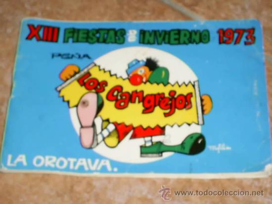 Coleccionismo: programa de fiestas del a&ntilde;o 1973Murga (los cangrejos) TENERIFE