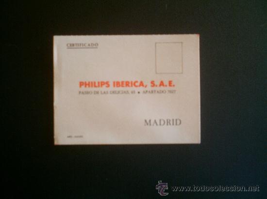 Coleccionismo: CERTIFICADO PHILIPS IBERICA, S.A.E. MADRID - Foto 1