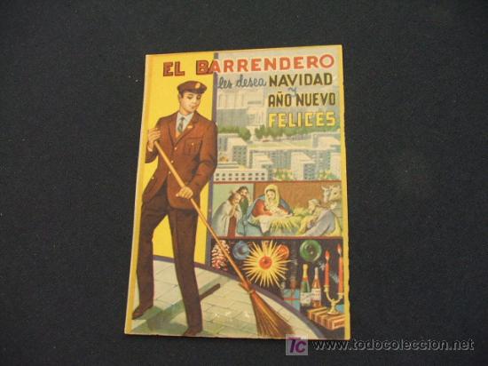 Colecionismo: EL BARRENDERO LES DESEA NAVIDAD Y A&Ntilde;O NUEVO FELICES - CON VERSO EN EL DORSO -