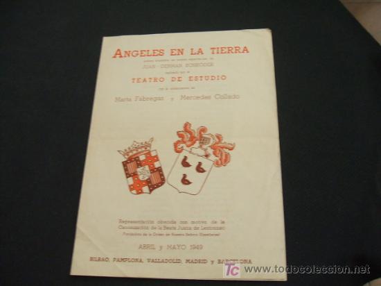 Collezionismo: PROGRAMA ANGELES EN LA TIERRA - POEMA DRAMATICO REALIZADO POR EL TEATRO ESTUDIO -