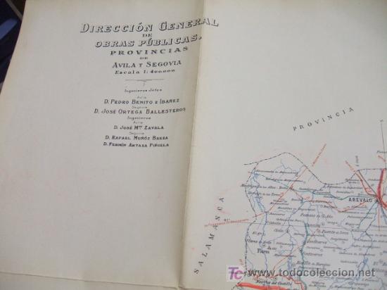 Sammelleidenschaft Papier: PROVINCIAS DE AVILA Y SEGOVIA - DIRECCION GENERAL DE OBRAS PUBLICAS -