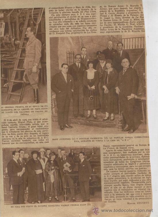 Coleccionismo: RECORTE DE PRENSA. A&Ntilde;OS 30.FOTO DEL GENERAL FRANCO DE JOVEN. COMANDANTE DE LA LEGION . 1922.