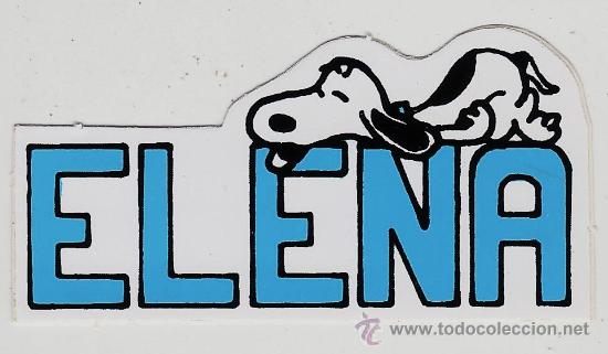 Coleccionismo: adhesivo / pegatina - snoopy - elena - de gran impacto en los a&ntilde;os ochenta - nombre