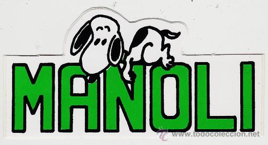 Coleccionismo: adhesivo / pegatina - snoopy - manoli - de gran impacto en los a&ntilde;os ochenta - nombre