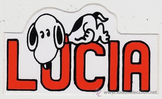 Coleccionismo: adhesivo / pegatina - snoopy - lucia - de gran impacto en los a&ntilde;os ochenta - nombre
