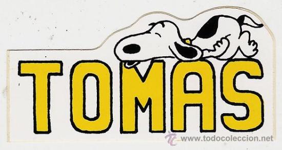 Coleccionismo: adhesivo / pegatina - snoopy - tomas - de gran impacto en los a&ntilde;os ochenta - nombre