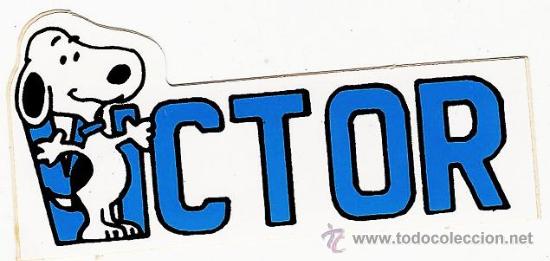 Coleccionismo: adhesivo / pegatina - snoopy - victor - de gran impacto en los a&ntilde;os ochenta - nombre