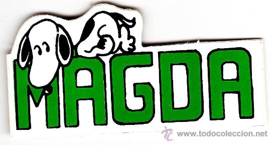 Coleccionismo: adhesivo / pegatina - snoopy - magda.- de gran impacto en los a&ntilde;os ochenta - nombre