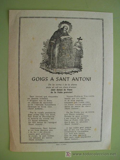 Coleccionismo: COBLES A SANT ANTONI de Sa POBLA - Foto 1