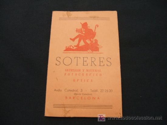 Collezionismo: SOBRE ANTIGUO - SOTERES - ARTICULOS Y MATERIAL FOTOGRAFICO - OPTICA - AVDA. CATEDRAL, 3 - BARCELONA