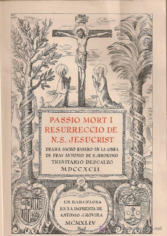 Coleccionismo: Programa La Passio Olesa de Montserrat. BCN : A: Rovira, 1944. - Foto 2
