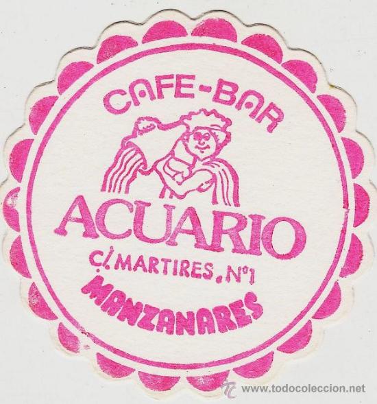 Collecting: posavasos.- cafe bar acuario .- manzanares - a&ntilde;os 70 / 80