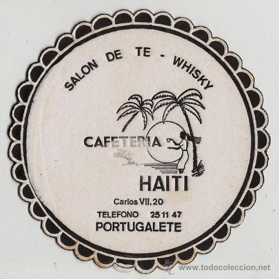 Coleccionismo: posavasos - salon de te whisky cafeteria haiti - portugalete - a&ntilde;os 70