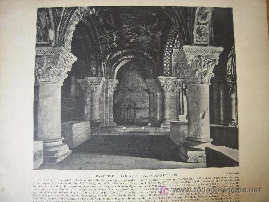 Coleccionismo: * LE&Oacute;N * Catedral: pante&oacute;n de los reyes y siller&iacute;a del coro (reverso).- 189?