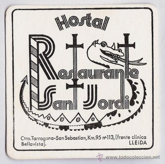 Collectionnisme: posavasos.- hostal restaurante sant jordi .- lleida / lerida - a&ntilde;os 70 / 80