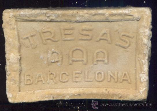 Coleccionismo: ANTIGUA PASTILLA JABON DE BA&Ntilde;O *TRES AS AAA* - BARCELONA - 9X5,50 CMS