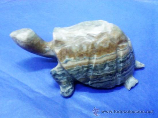 Sammeln: peque&ntilde;a tortuga marmol con aguas marrones.- Med. 15 cm. x 8 cm.x 5 cm.- sin datos - 5