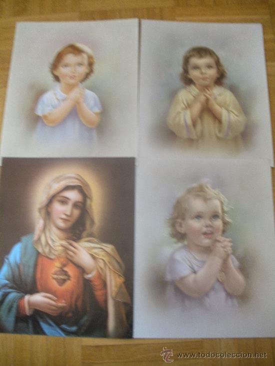 Coleccionismo: Cuatro laminas religiosas. - Foto 1