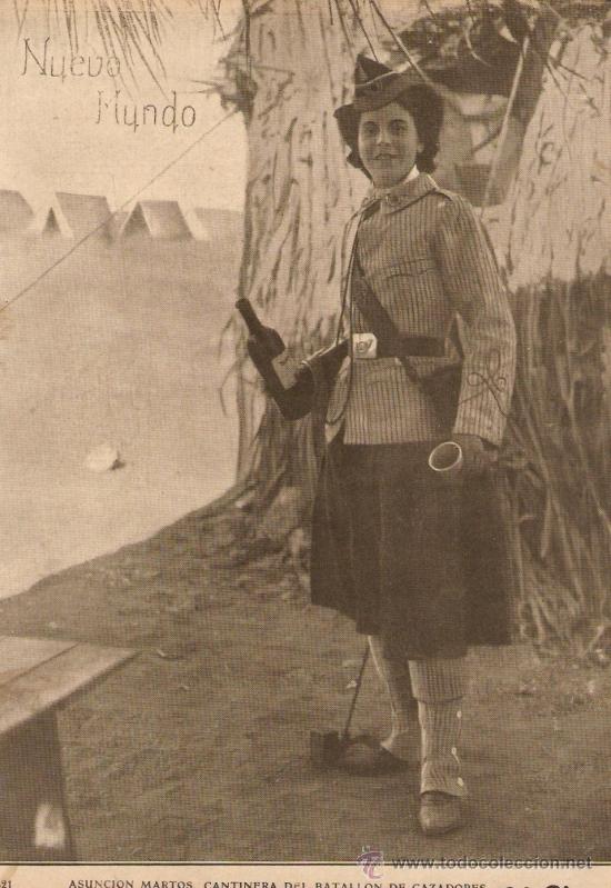 Collezionismo: RECORTE PRENSA.A&Ntilde;O 1909.ASUNCION MARTOS.TALAVERA.CANTINERA DEL BATALLON DE CAZADORES.GUERRA MELILLA.