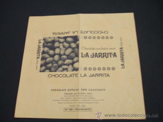 Collectionnisme: CHOCOLATE CON FRUTOS SECOS LA JARRITA - FABRICADO POR MIGUEL COLL - SAN SADURNI DE NOYA - BARCELONA