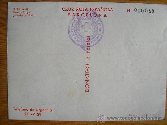 Coleccionismo: CRUZ ROJA ESPA&Ntilde;OLA-DONATIVO-VOLUNTARIO BARCELONA NI&Ntilde;O JESUS