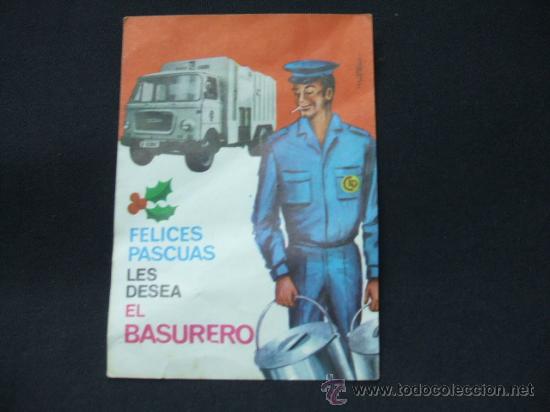 Sammelleidenschaft Papier: FELICITACION NAVIDAD - FELICES PASCUAS LES DESEA EL BASURERO -