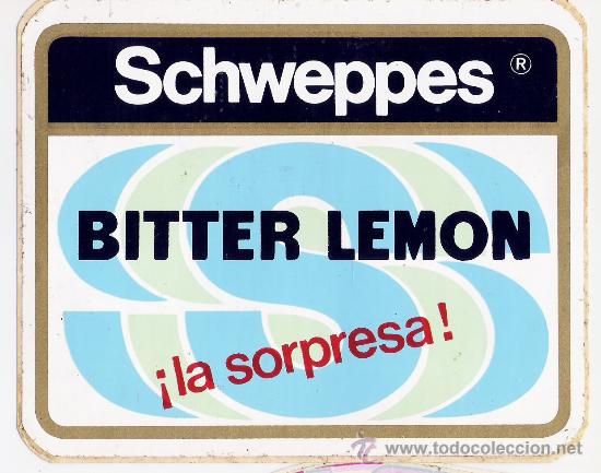 Coleccionismo: ADESIVO  **SCHWEPPES**      BITTER LEMON - Foto 1