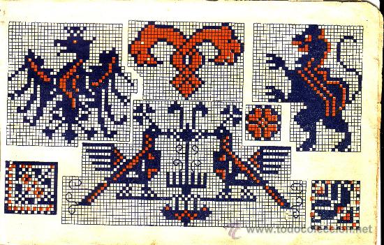 Coleccionismo: 7 HOJAS 14 PAGINAS  ANTIGUAS TAMA&Ntilde;O CUARTILLA CON PATRONES DE PUNTO DE CRUZ - VER ADICIONALES