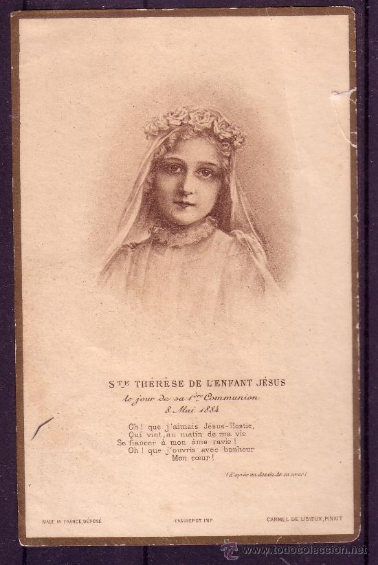 Collectionnisme: ESTAMPA DE PRIMERA COMUNION DEL A&Ntilde;O 1884 ESTA ESCRITA EN FRANCES - RARA