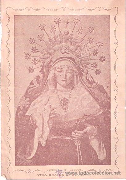 Coleccionismo: ANTIGUA IMAGEN DE NUESTRA SE&Ntilde;ORA DE LA SOLEDAD - A&Ntilde;OS 50